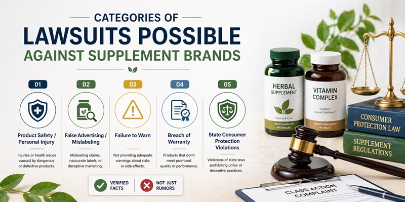 Categories of Lawsuits Possible Against Supplement Brands