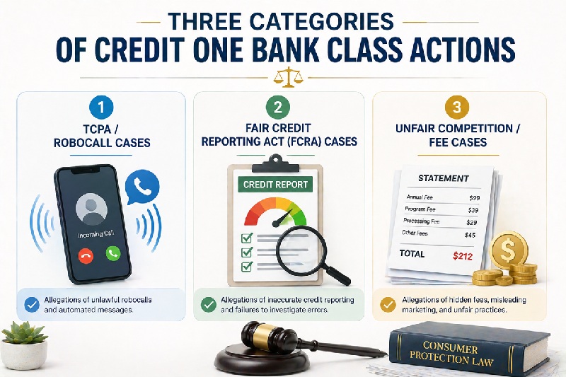 Three Categories of Credit One Bank Class Actions