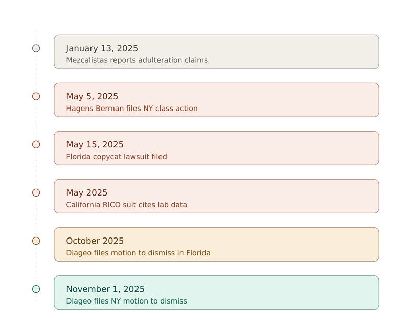 Visual Timeline of the Casamigos Lawsuit